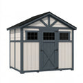 Abri de jardin 190 x 120 x 190 cm en résine synthétique gris anthracite pour rangement extérieur