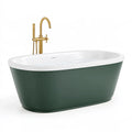 Baignoire îlot 170 x 75 cm en acrylique vert foncé et blanc style contemporain