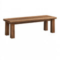 Banc de jardin 150 cm en bois marron à lattes style contemporain