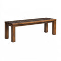 Banc de jardin 150 x 40 x 45 cm en bois brun à lattes style contemporain