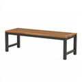 Banc de jardin 150 x 40 x 45 cm en bois et métal marron noir à lattes