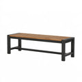 Banc de jardin 120 x 35 x 45 cm en bois et métal noir style industriel
